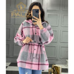 مانتو مدل پاییز پارچه چهارخونه موهر کد 422-پالیز مانتو (6)