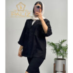 مانتو الهام مخمل کبریتی کد 357 (1)