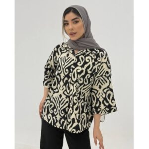 شومیز صبا ینزی چاپی مشکی کد 2112