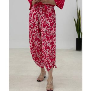 شلوار خمره ای ینزی چاپی کد 2101