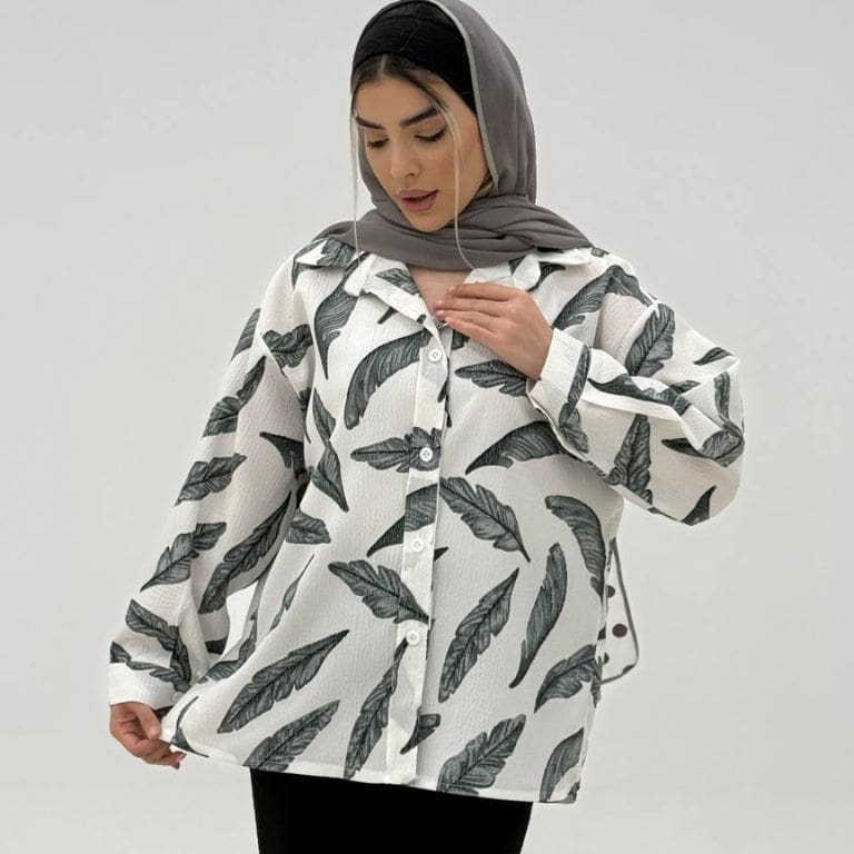 شومیز لیا ینزی چاپی برگی کد 2152