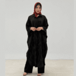 شومیز شانتون آبشاری مشکی کد 300305