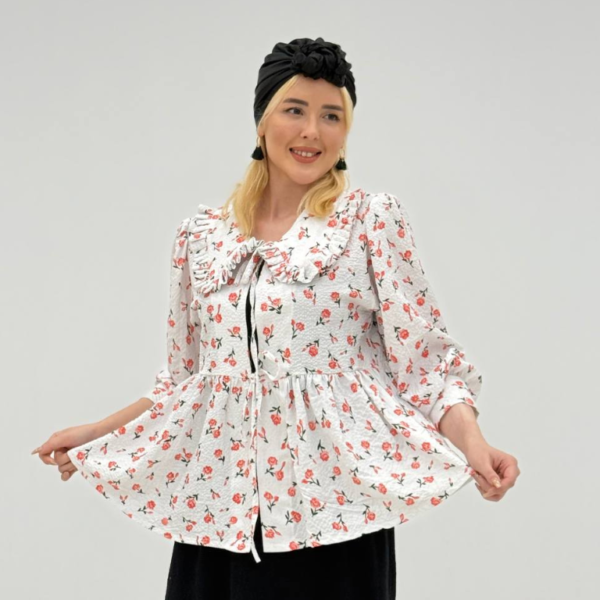 شومیز نورسا ینزی گلدار کد 2171