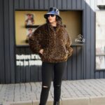 کت آپادانا خز پلنگی آستردار کد 0093