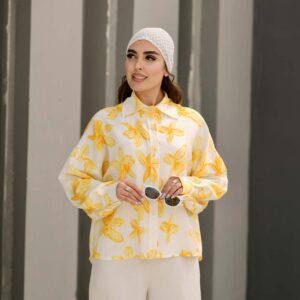 شومیز سوگل اطلس گلدار کد 0258