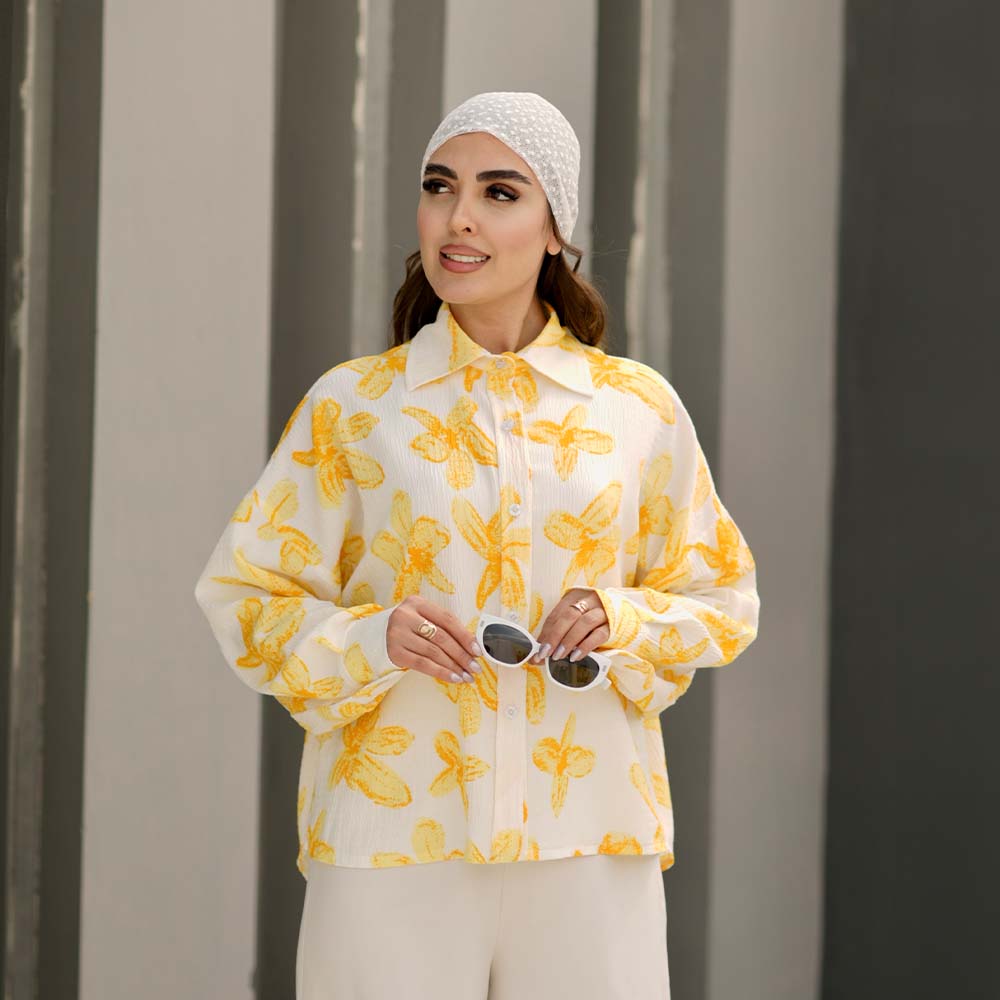 شومیز سوگل اطلس گلدار کد 0258