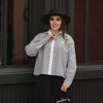 شومیز الینا داکرون پنبه راه راه کد 0244