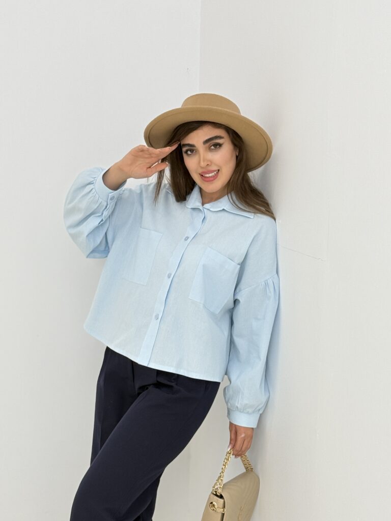 شومیز تینا جنس پارچه لنین - کد0233