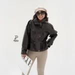 کاپشن چرم زنانه مدل گلاره - کد 9023