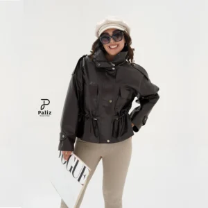 کاپشن چرم زنانه مدل گلاره - کد 9023